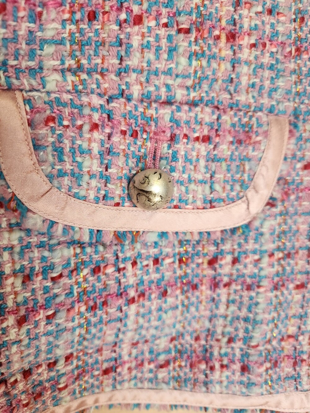 VINTAGE Y2K ABERCROMBIE & FITCH WOOL BLEND TWEED JACKET BLAZER MEDIUM COQUETTE - Picture 6 of 11